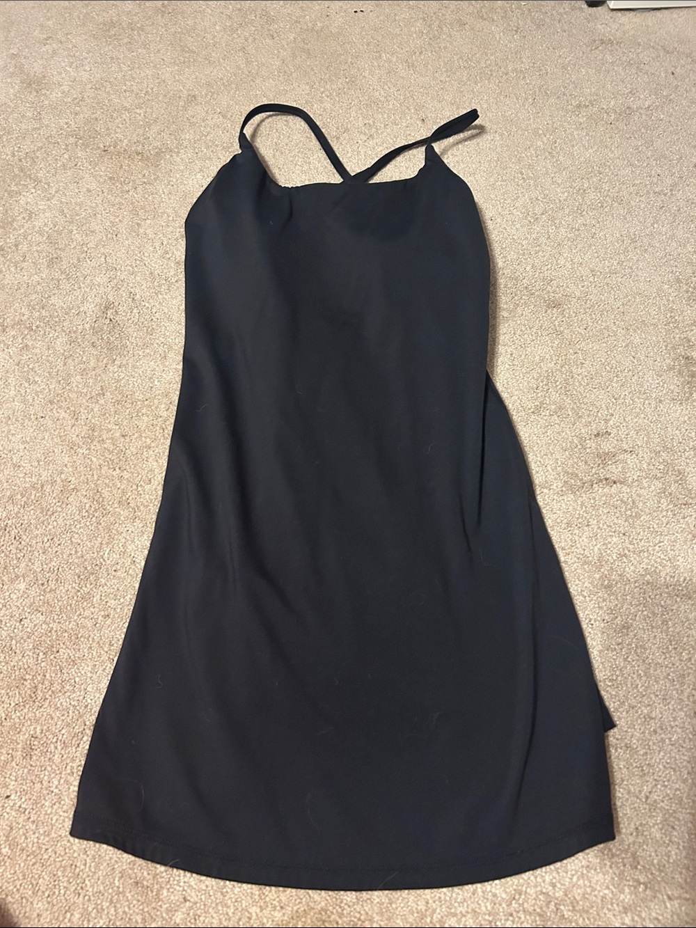 Simple Black Slip Dress with Spaghetti Straps